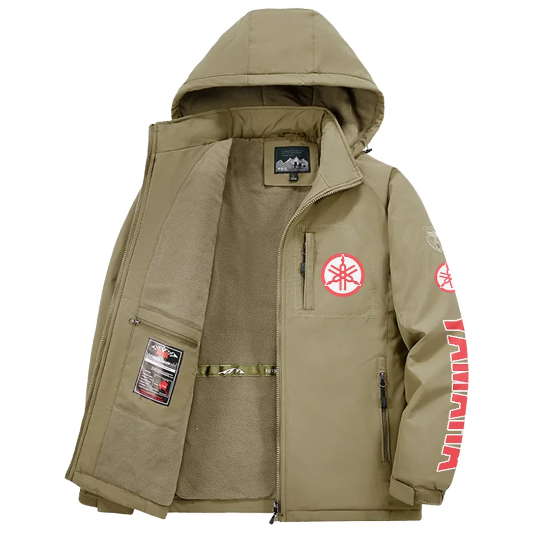 Motorbike Fleece Windbreaker Jacket, Cross-Training Wind Shell HVN1452YA - Khaki - Image 3