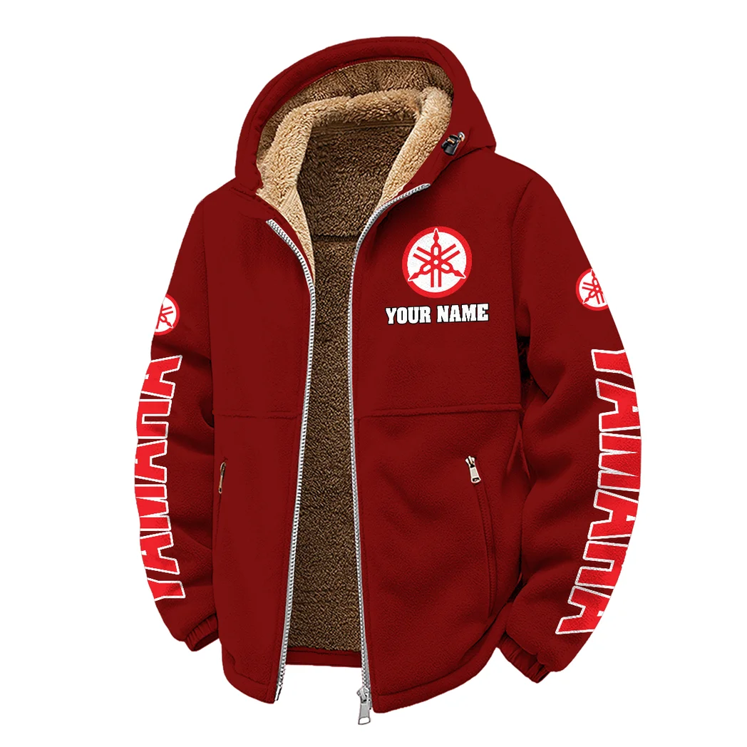 Motorbike Winter Fleece Jacket, Snow-Ready Active Fleece HVN1452YA - Wine - Image 2