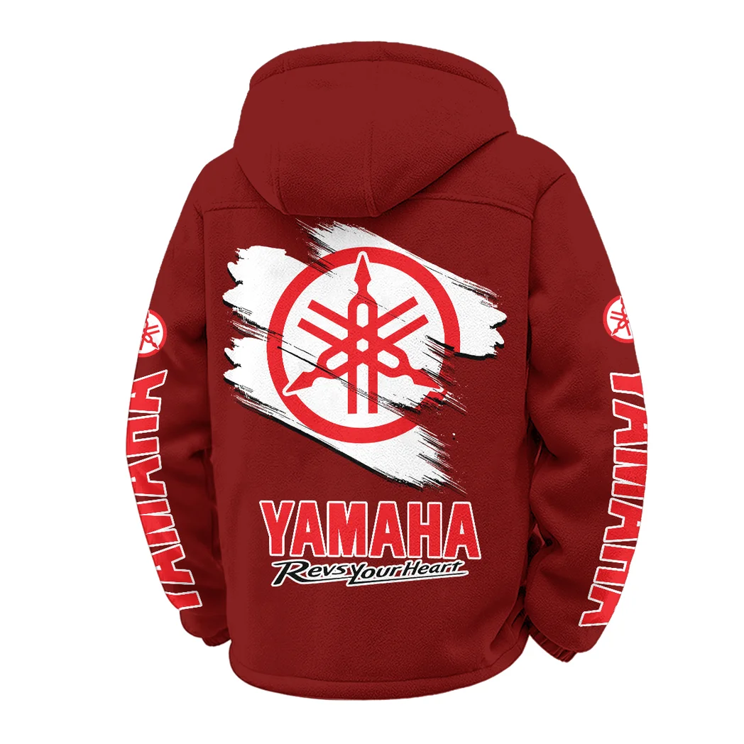Motorbike Winter Fleece Jacket, Snow-Ready Active Fleece HVN1452YA - Wine - Image 3
