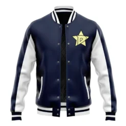 Cosmic Comedy Baseball Jacket, Anime-Inspired Varsity Outerwear ANI005122325003