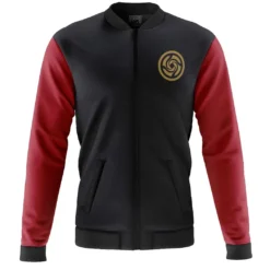 Dark Confrontation Bomber Jacket, Relaxed Fit Anime Bomber ANI006241225335