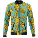 Joyful Platforming Bomber Jacket, Minimal Anime Bomber Wear ANI006241225348