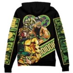 Stylized Combat Spirit Zipper Hoodie, Anime Zip-Up Hoodie ANI007122525210