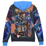 Neon Combat Zipper Hoodie, Anime Fan Zip Hoodie ANI007122525610