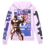 Aggressive Action Tone Zipper Hoodie, Anime-Inspired Zipper Hoodie ANI007122525776