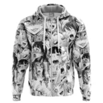 Abstract Reaction Art Zipper Hoodie,Anime-Inspired Zipper Hoodie ANI010122925093