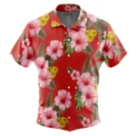 Fast Reaction Style Hawaiian Shirt, Tropical Anime Button Shirt ANI015123025091