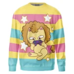 Digital Battle Mode Sweatshirt, Relaxed Fit Anime Crew ANI017123125076