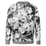 Edgy Visual Humor Sweatshirt, Street Anime Sweatshirt ANI017123125250