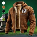 Fan Flight Squad Fleece-Lined Hooded Jacket, Dynamic Training Hooded Shell HVN1453AF - brown