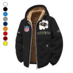 Black Talons Winter Fleece Jacket, Insulated Sport Hoody HVN1453BR - Black