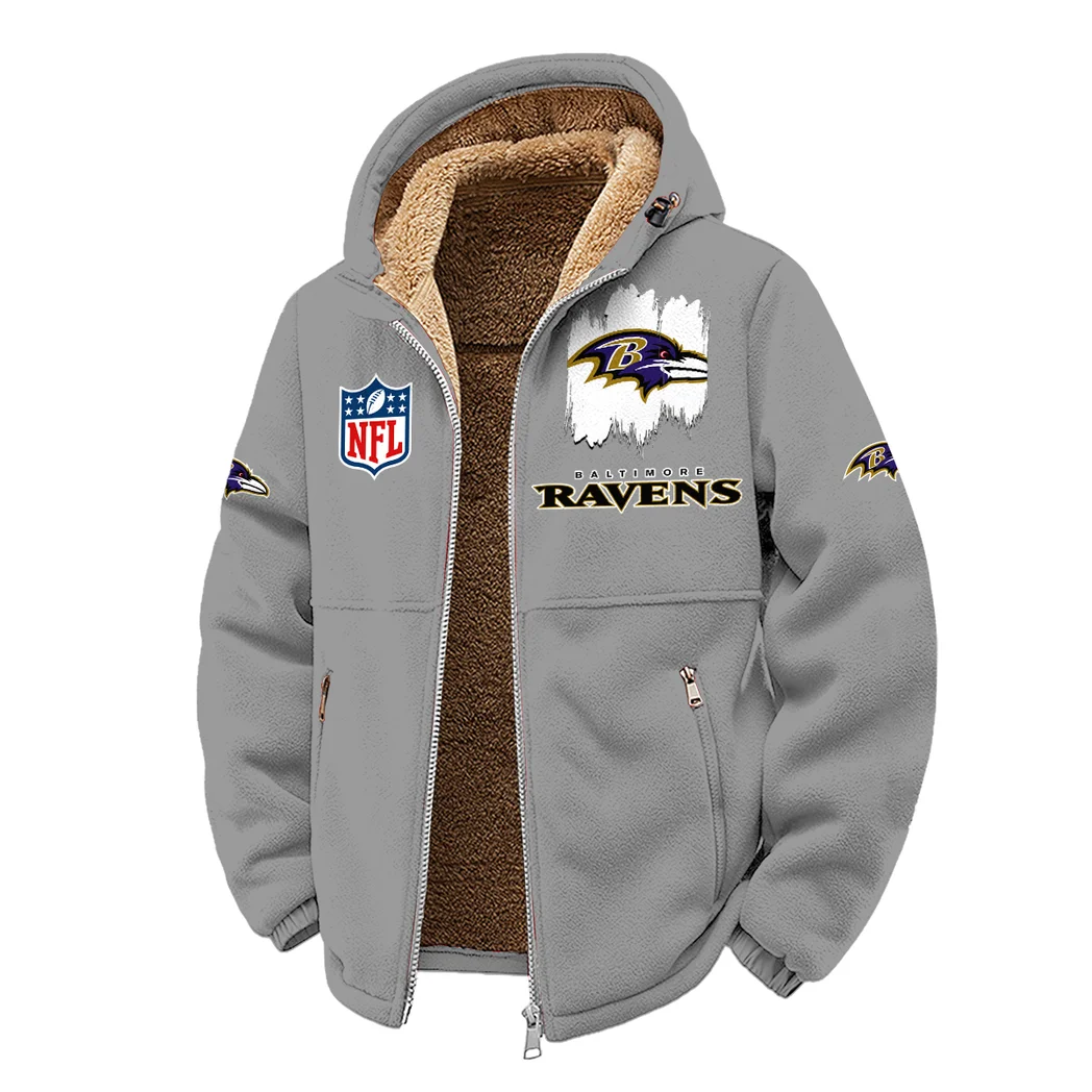 Black Talons Winter Fleece Jacket, Insulated Sport Hoody HVN1453BR - Grey - Image 2
