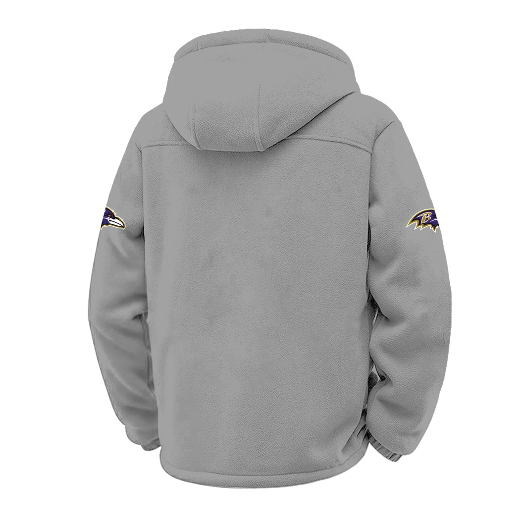 Black Talons Winter Fleece Jacket, Insulated Sport Hoody HVN1453BR - Grey - Image 3