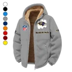 Black Talons Winter Fleece Jacket, Insulated Sport Hoody HVN1453BR - Grey