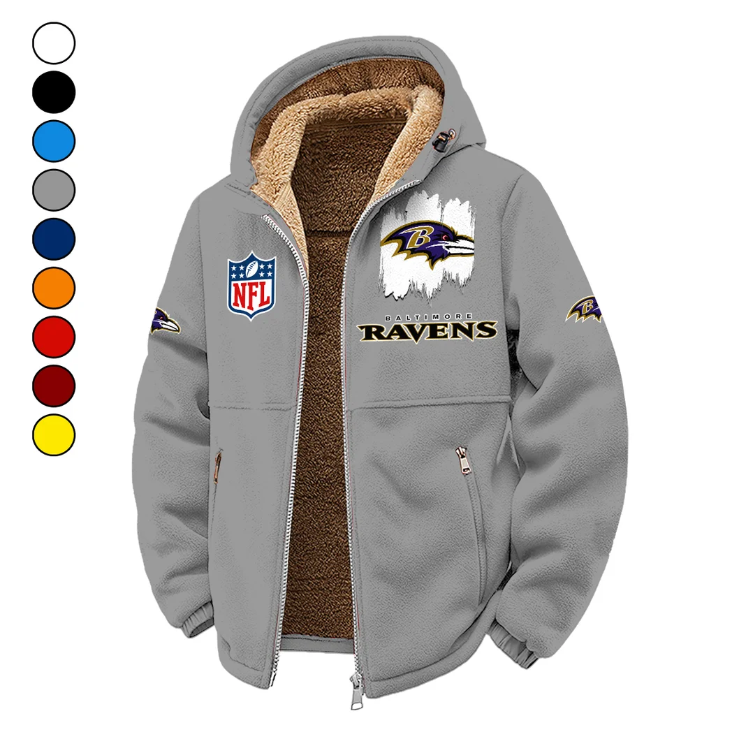 Black Talons Winter Fleece Jacket, Insulated Sport Hoody HVN1453BR - Grey