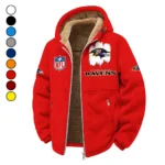 Black Talons Winter Fleece Jacket, Insulated Sport Hoody HVN1453BR - red