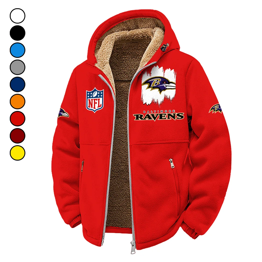 Black Talons Winter Fleece Jacket, Insulated Sport Hoody HVN1453BR - red