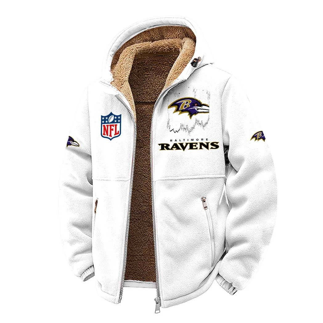Black Talons Winter Fleece Jacket, Insulated Sport Hoody HVN1453BR - White - Image 2