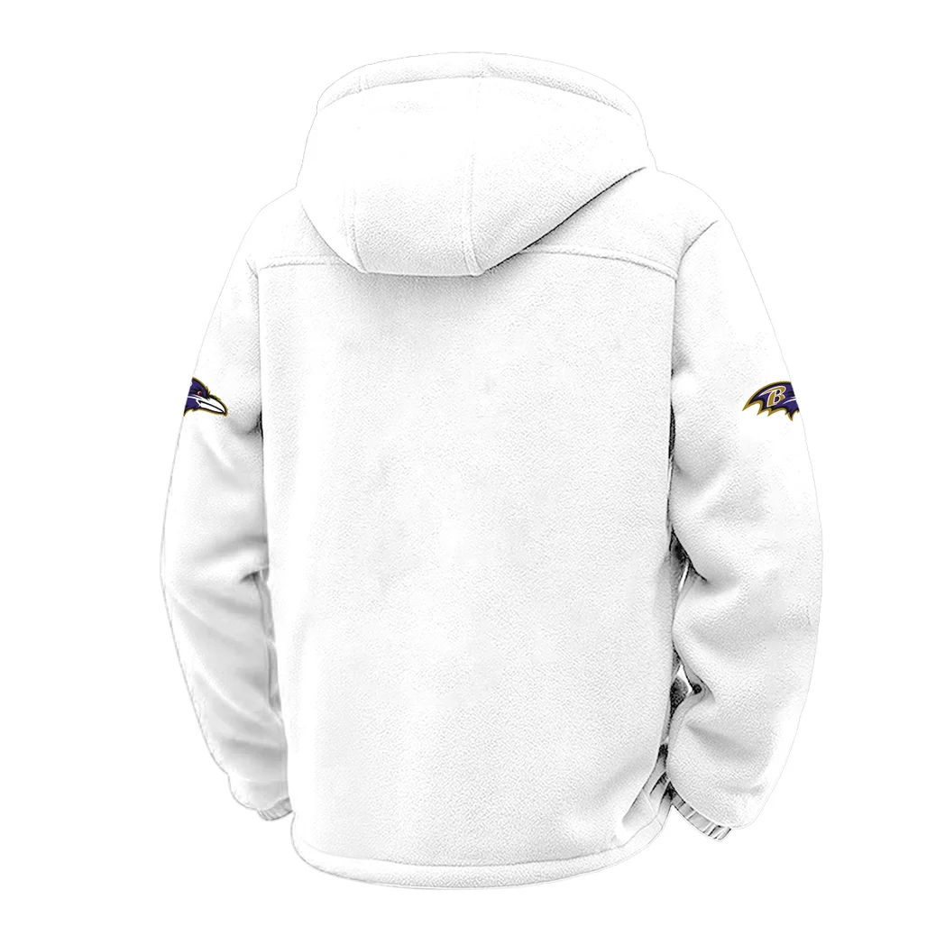 Black Talons Winter Fleece Jacket, Insulated Sport Hoody HVN1453BR - White - Image 3