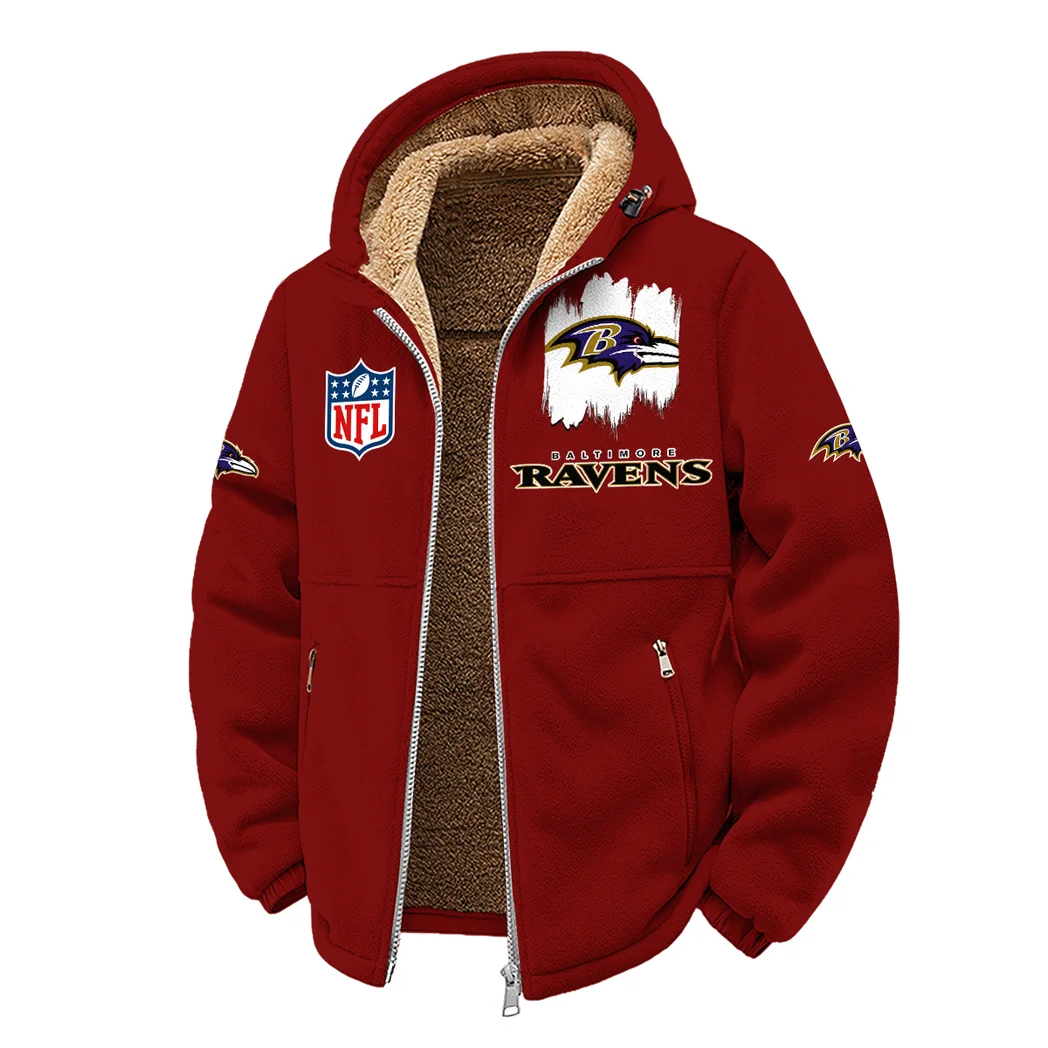 Black Talons Winter Fleece Jacket, Insulated Sport Hoody HVN1453BR - Wine - Image 2