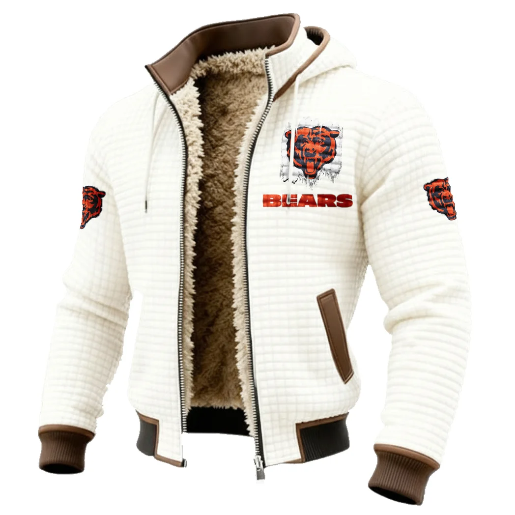Navy Pride Fleece-Lined Hooded Jacket, Endurance Sport Thermal Hoody HVN1453CB - White - Image 2