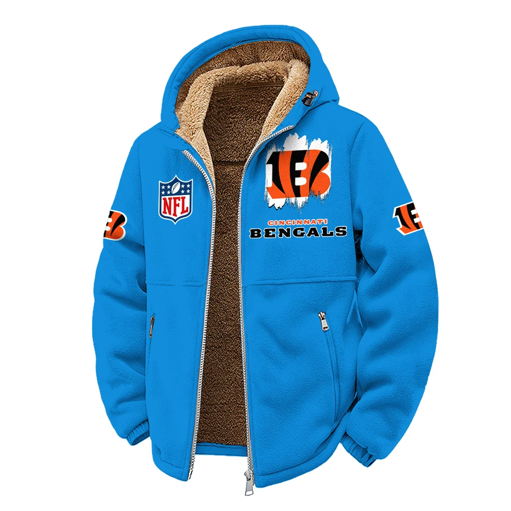 Fan Roar Squad Winter Fleece Jacket, Deep Winter Comfort Fleece HVN1453CI - cyan - Image 2