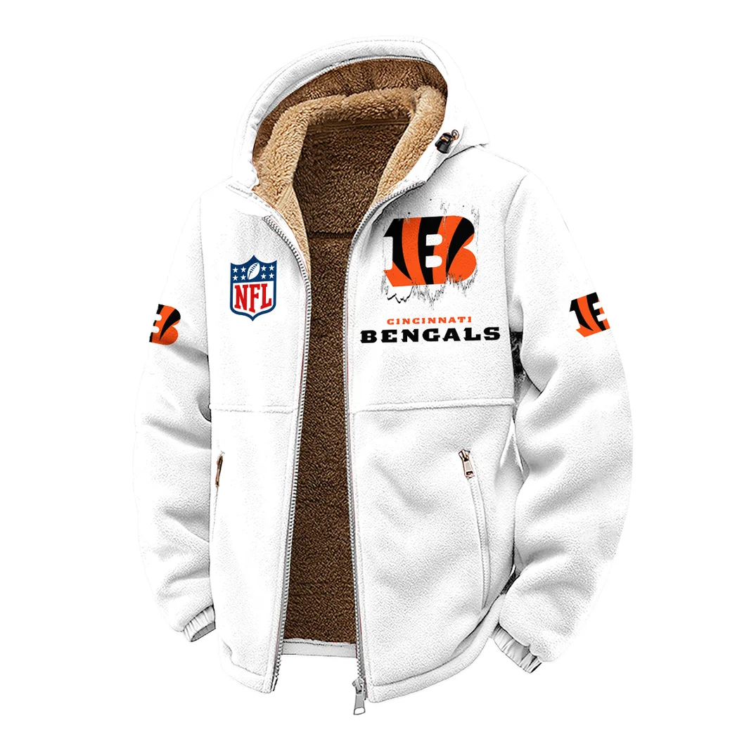 Fan Roar Squad Winter Fleece Jacket, Deep Winter Comfort Fleece HVN1453CI - White - Image 2