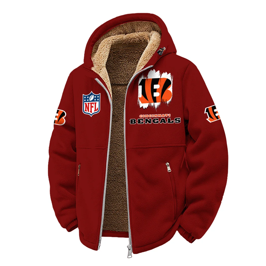 Fan Roar Squad Winter Fleece Jacket, Deep Winter Comfort Fleece HVN1453CI - Wine - Image 2