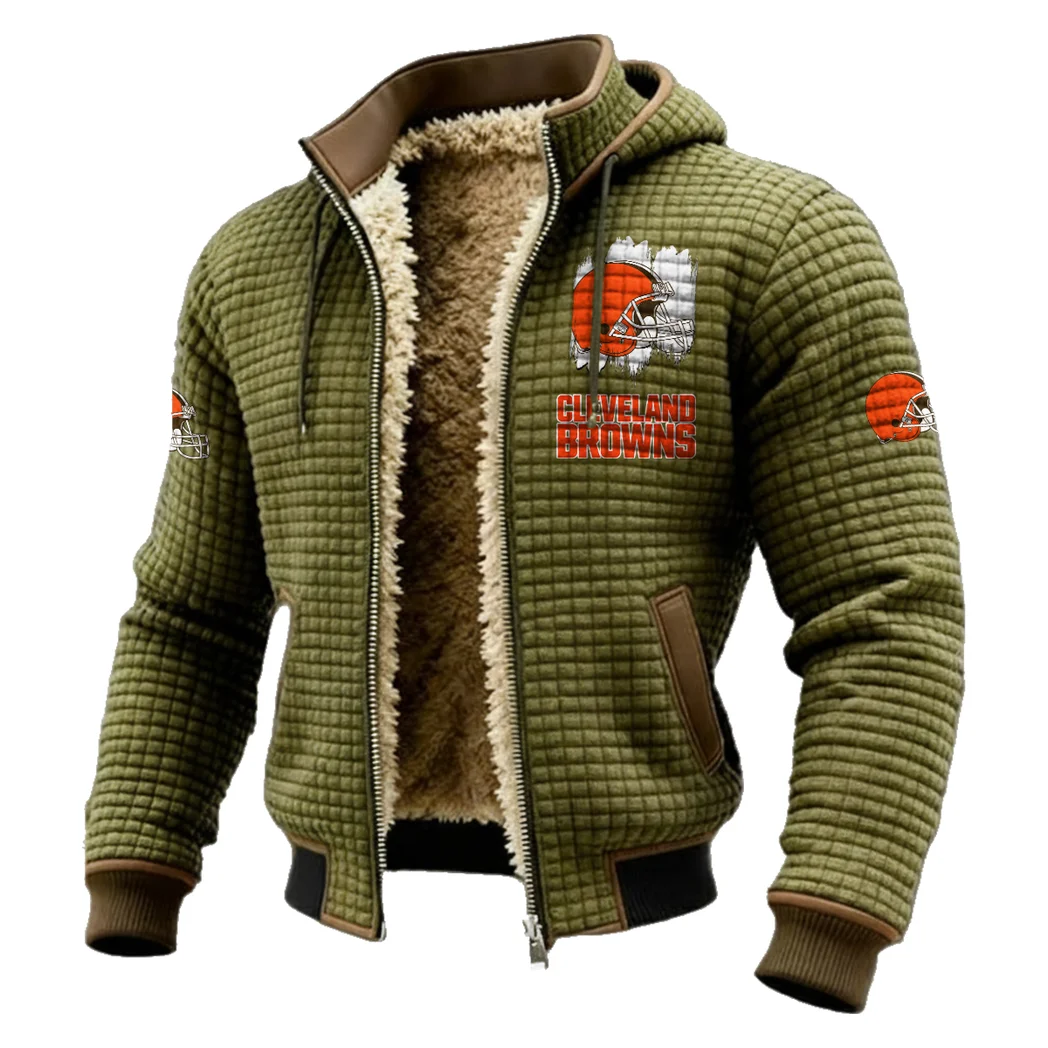 Furry Army Fleece-Lined Hooded Jacket, Alpine Ascent Hooded Jacket HVN1453CL - Green - Image 2