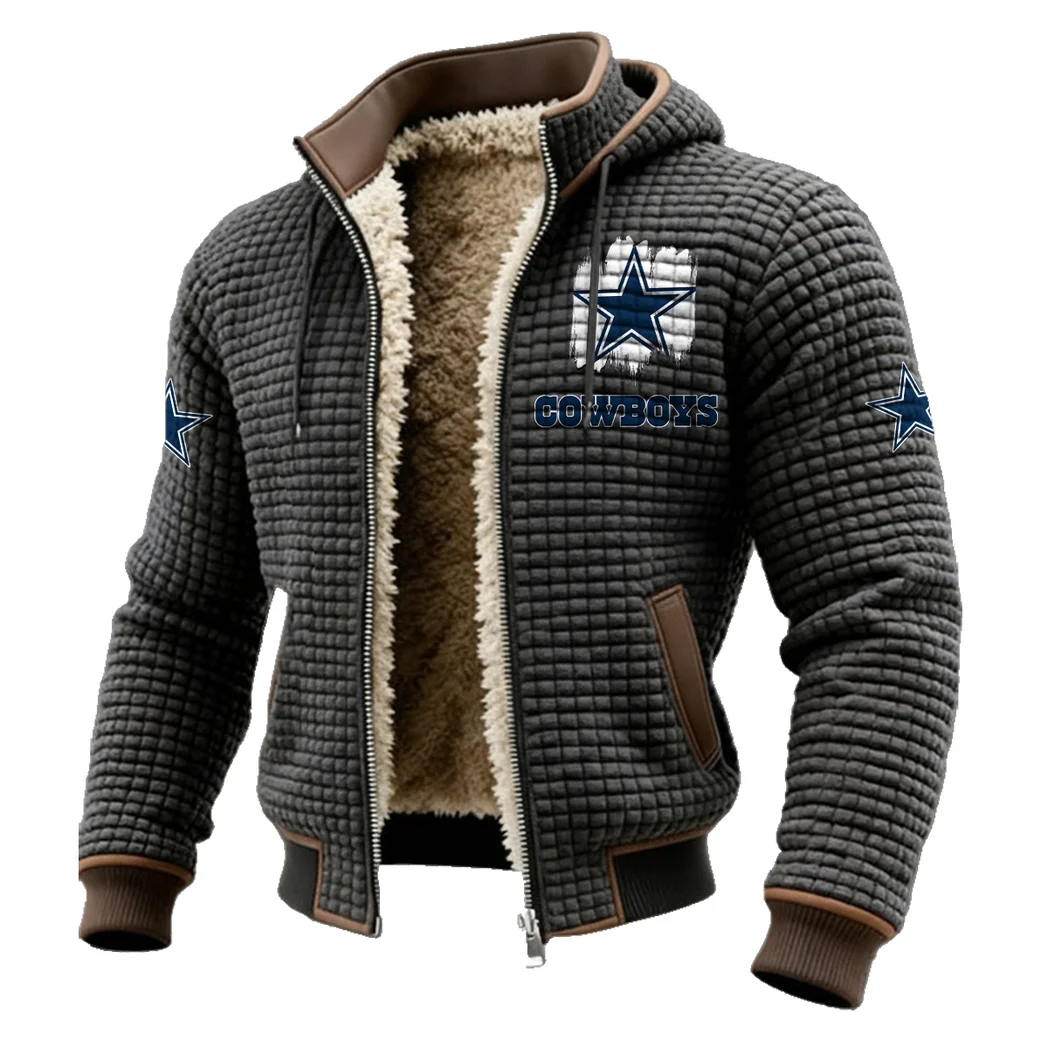 Fan Lone Squad Fleece-Lined Hooded Jacket, Rapid-Dry Fleece-Lined Hoody HVN1453DC - Grey - Image 2