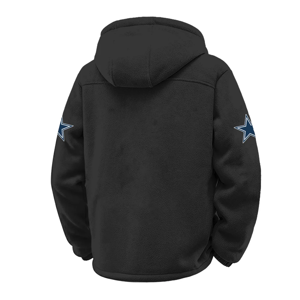 Fan Lone Squad Winter Fleece Jacket, Heavy-Duty Cold Fleece HVN1453DC - Black - Image 3
