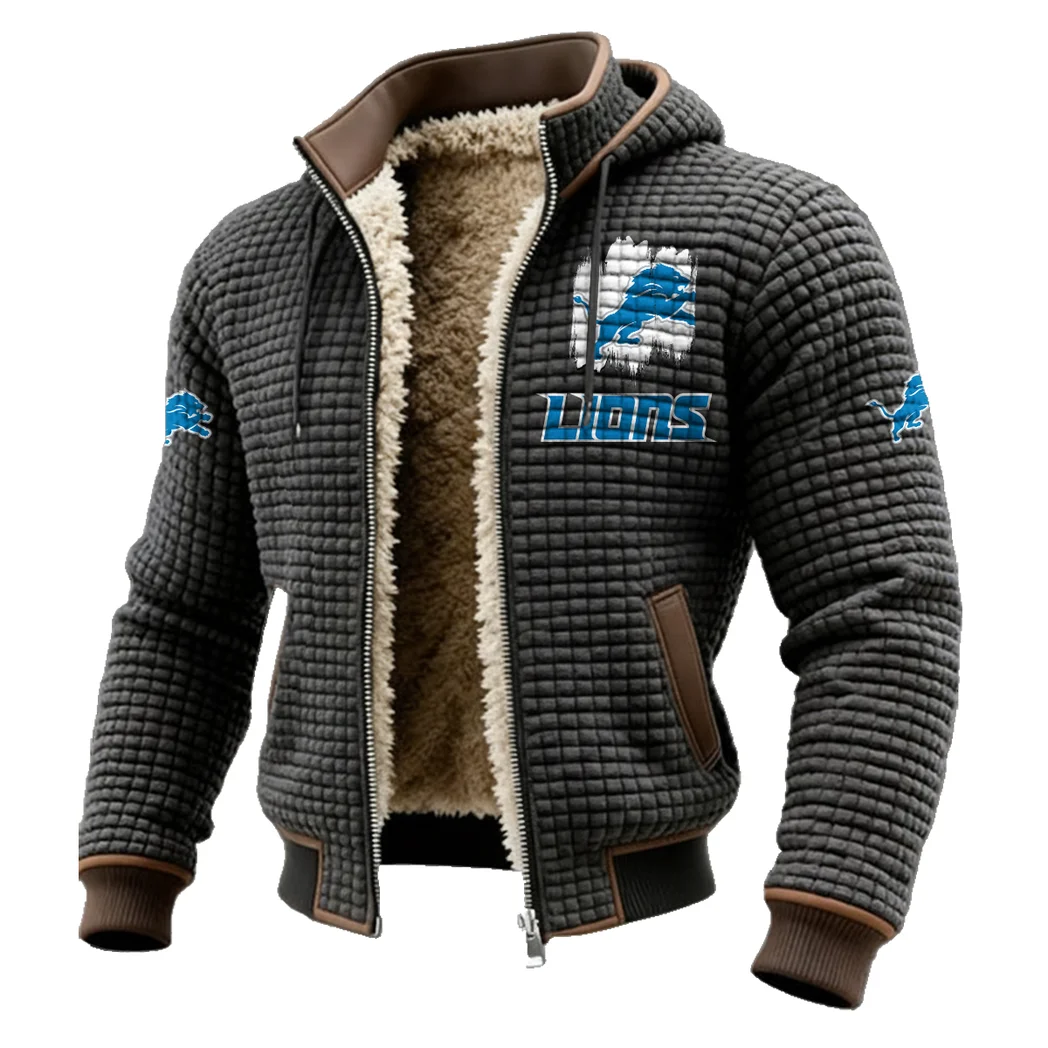 Match Day Prowlers Fleece-Lined Hooded Jacket, Elite Athlete Winter Jacket HVN1453DL - Grey - Image 2