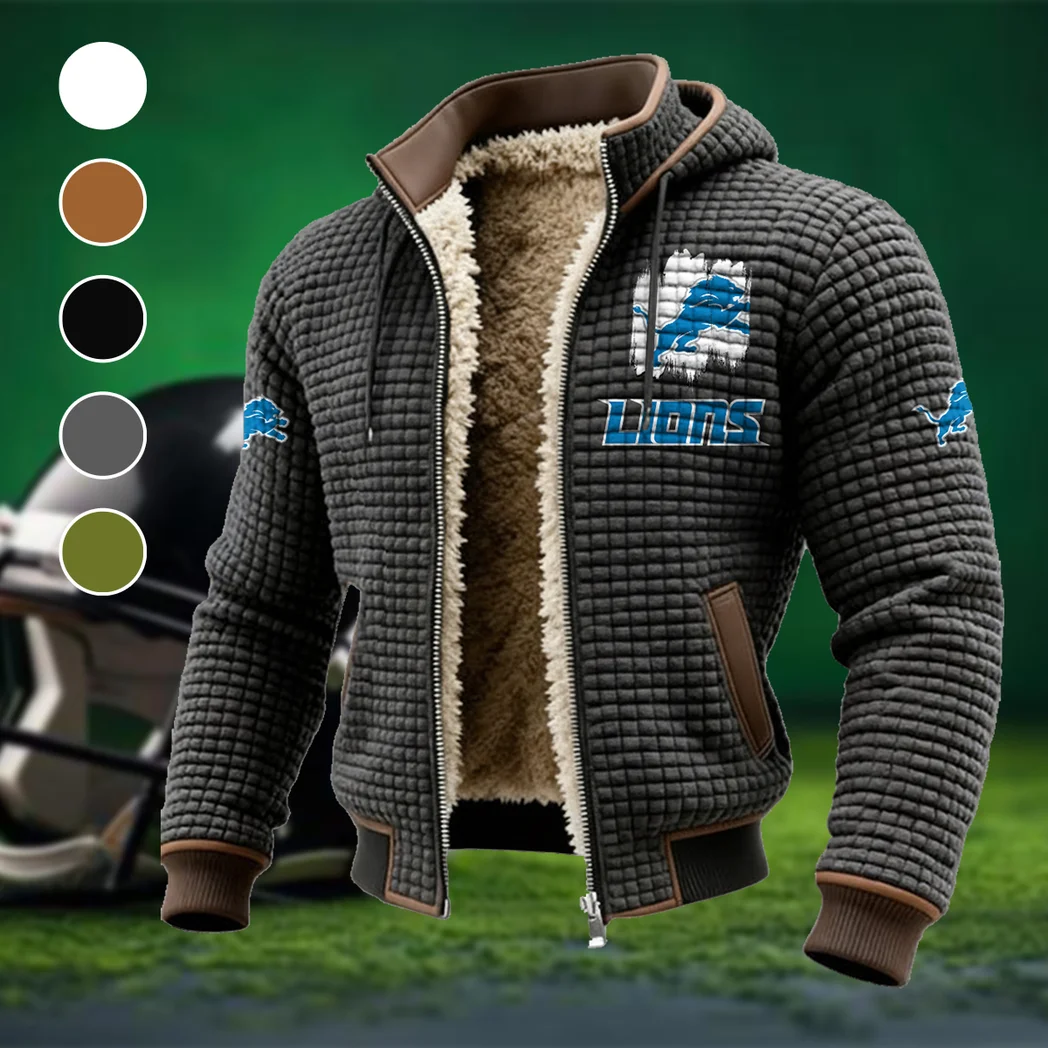 Match Day Prowlers Fleece-Lined Hooded Jacket, Elite Athlete Winter Jacket HVN1453DL - Grey