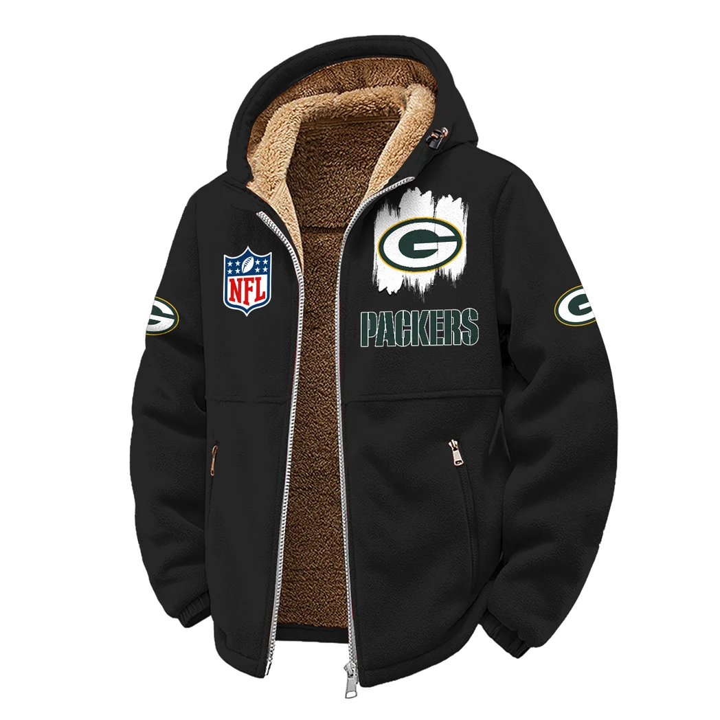Football Green Crew Winter Fleece Jacket, Dynamic Winter Training Top HVN1453GP - Black - Image 2