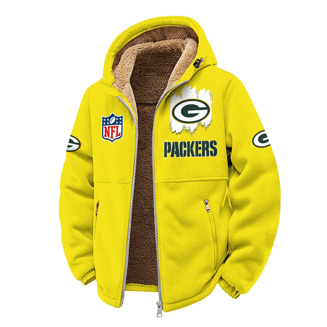 Football Green Crew Winter Fleece Jacket, Dynamic Winter Training Top HVN1453GP - Yellow - Image 2