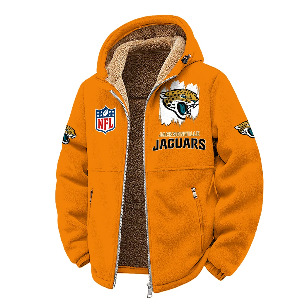 Fan Feline Squad Winter Fleece Jacket, Snow-Ready Active Fleece HVN1453JJ - Orange - Image 2