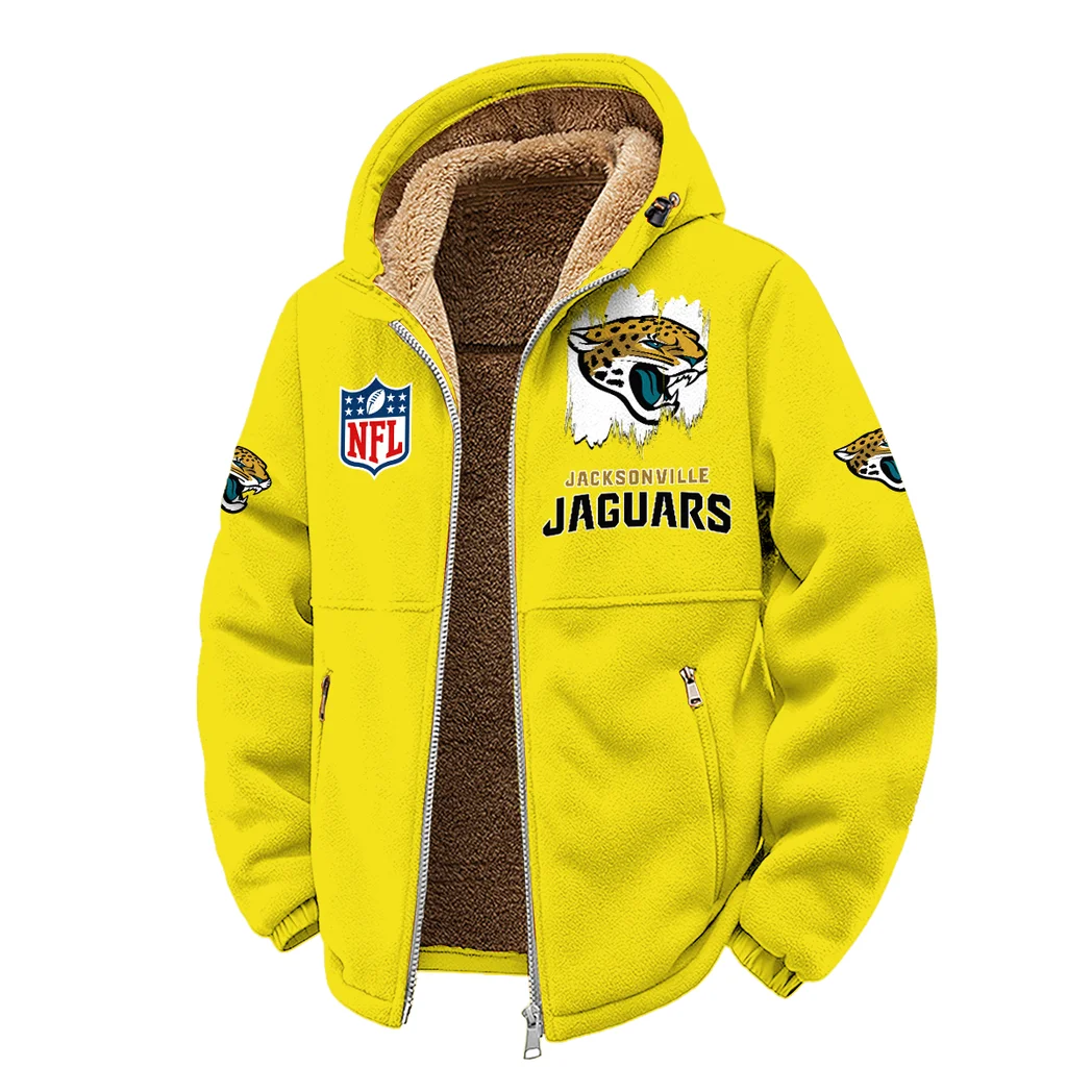 Fan Feline Squad Winter Fleece Jacket, Snow-Ready Active Fleece HVN1453JJ - Yellow - Image 2