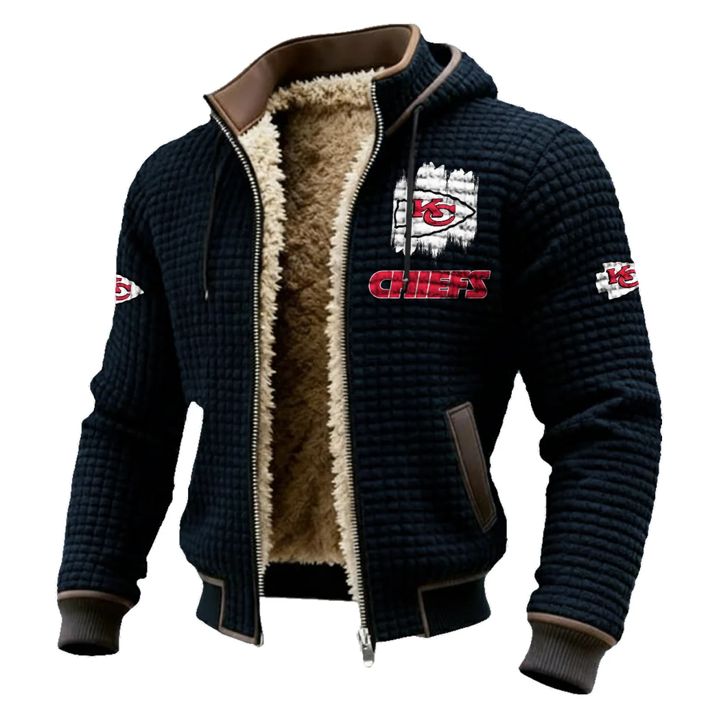 Midnight Rams Fleece-Lined Hooded Jacket, Elemental Guard Sport Jacket HVN1453KC - Black - Image 2
