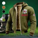 Midnight Rams Fleece-Lined Hooded Jacket, Elemental Guard Sport Jacket HVN1453KC - Green