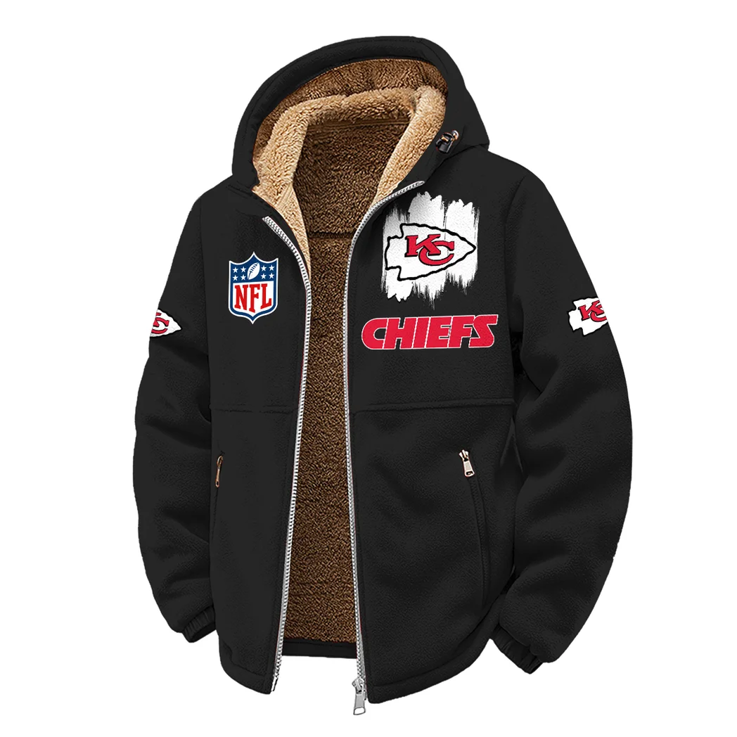 Midnight Rams Winter Fleece Jacket, All-Mountain Sport Jacket HVN1453KC - Black - Image 2