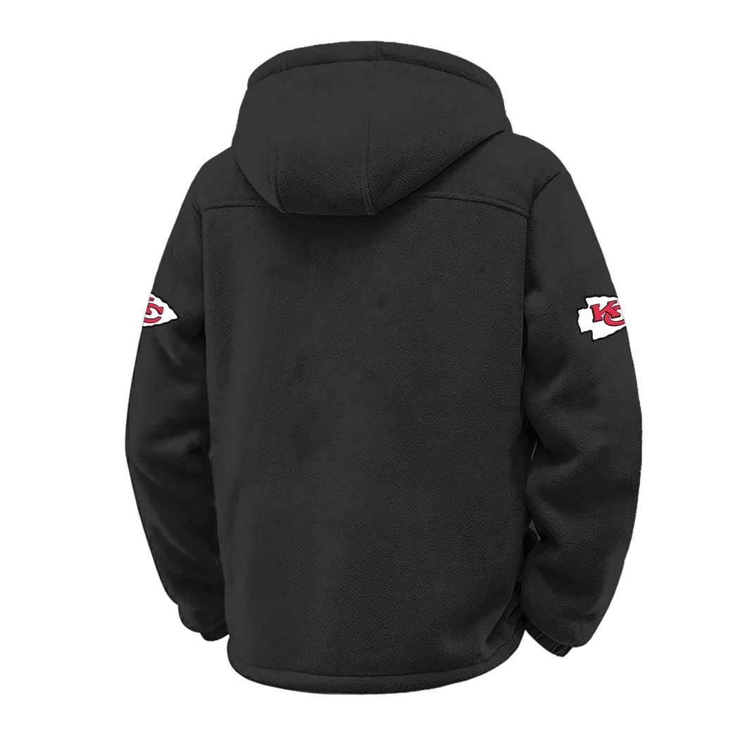 Midnight Rams Winter Fleece Jacket, All-Mountain Sport Jacket HVN1453KC - Black - Image 3