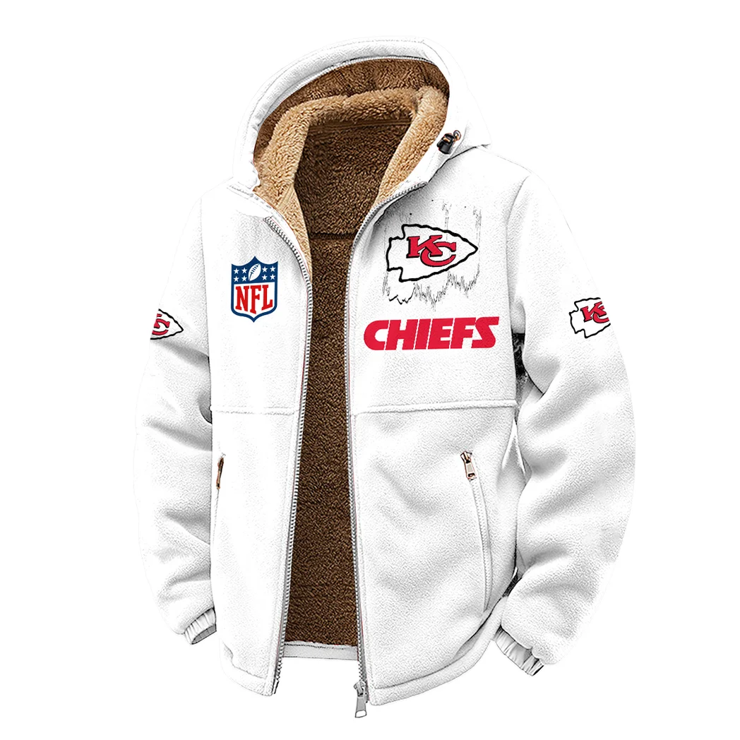 Midnight Rams Winter Fleece Jacket, All-Mountain Sport Jacket HVN1453KC - White - Image 2