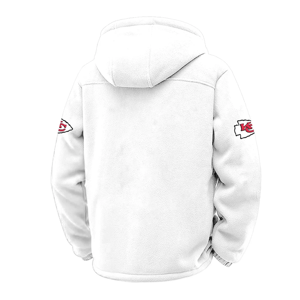 Midnight Rams Winter Fleece Jacket, All-Mountain Sport Jacket HVN1453KC - White - Image 3