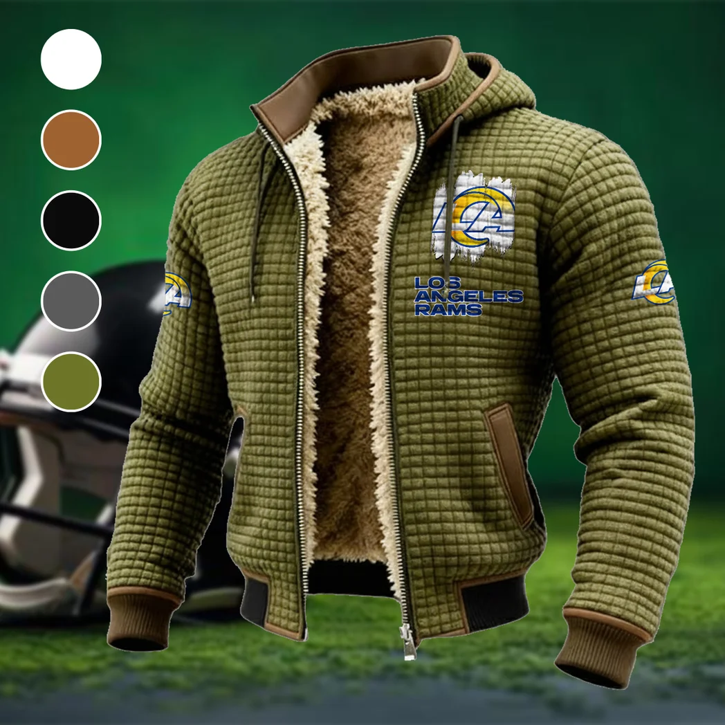 LA Squad Fleece-Lined Hooded Jacket, Water-Resistant Thermal Hoody HVN1453LA - Green