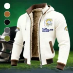 LA Squad Fleece-Lined Hooded Jacket, Water-Resistant Thermal Hoody HVN1453LA - White