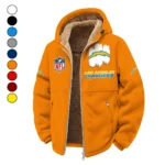 Electric Army Winter Fleece Jacket, Cross-Training Thermal Zip HVN1453LC - Orange
