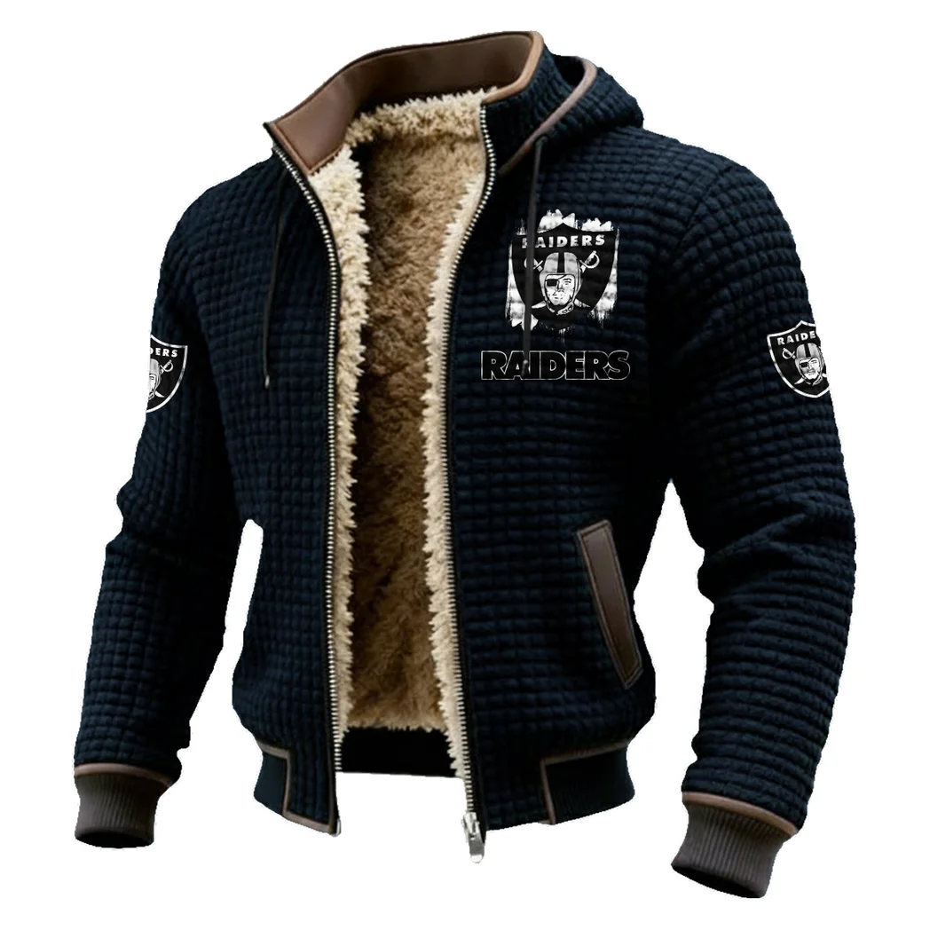 Black Pride Fleece-Lined Hooded Jacket, Deep Winter Insulated Hoody HVN1453LV - Black - Image 2