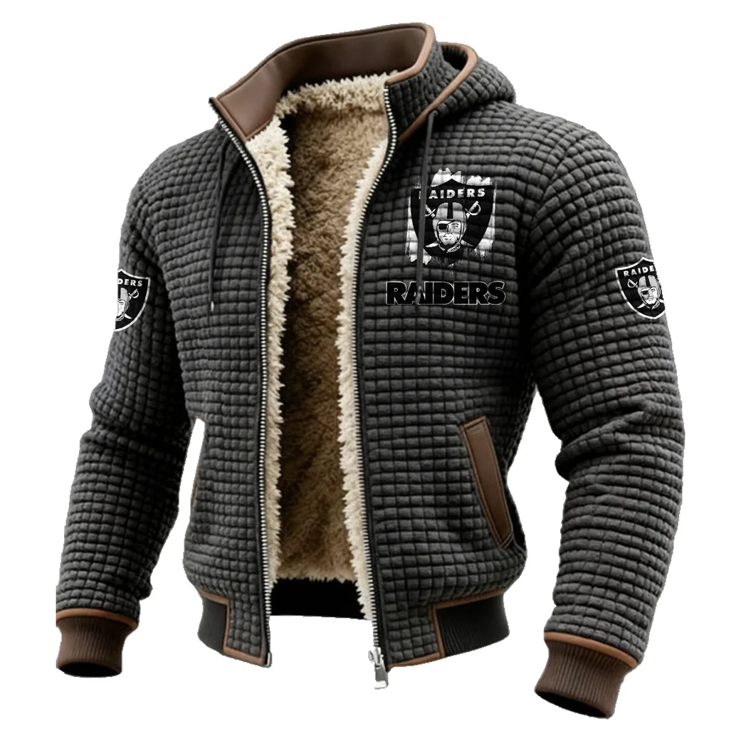 Black Pride Fleece-Lined Hooded Jacket, Deep Winter Insulated Hoody HVN1453LV - Grey - Image 2