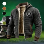 Black Pride Fleece-Lined Hooded Jacket, Deep Winter Insulated Hoody HVN1453LV - Grey