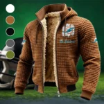 Marine Army Fleece-Lined Hooded Jacket, Cold-Snap Defense Jacket HVN1453MD - brown